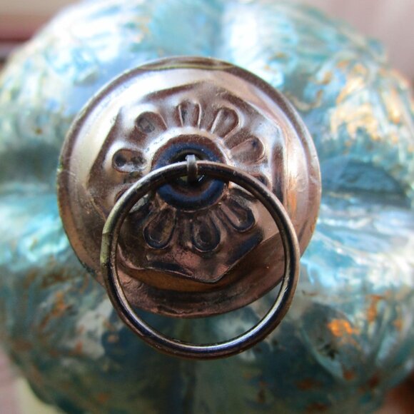 Vintage Turquoise Diamond Bevel Glass Christmas Ornament Kugel Style GUC - Picture 3 of 10